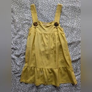 100% Silk Sunny Yellow Button-Shoulder Sundress